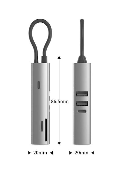 7in1 4k Hdmi 2xusb 3.0 Sd Tf Kart Okuyucu Pd 100w Type-c Şarj Çevirici Adaptör