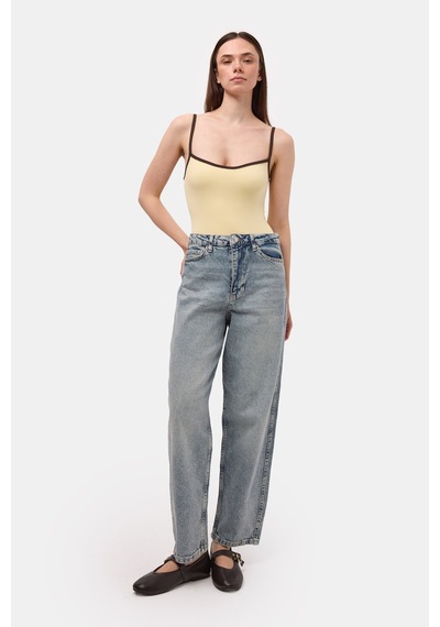 Itsbasic Kadın Kot Renk 4s6-32 Relax Fit Esnek Kumaş Denim Jean Mavi