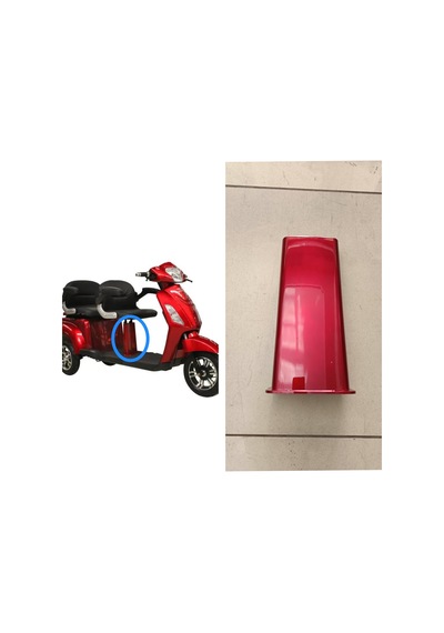 3 Tekerlekli Elektrikli Motor Ön Koltuk Altı Grenajı Kırmızı