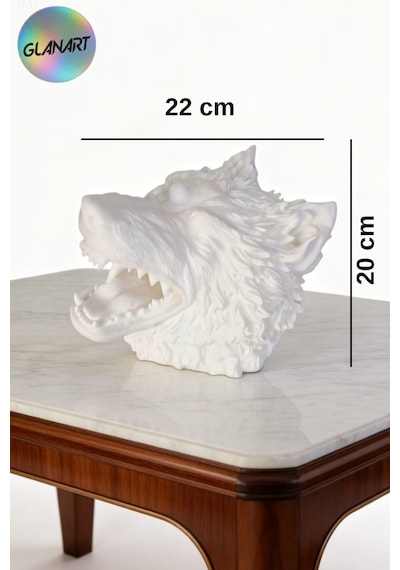 3 Boyutlu Masa Üstü Kurt Başı Büstü 3d Filament 1 Adet