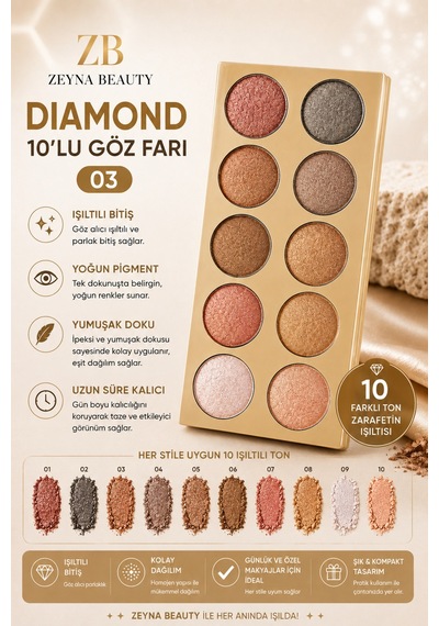 Diamond 10'lu Göz Farı No:03 Karışık - 241096415 Diğer