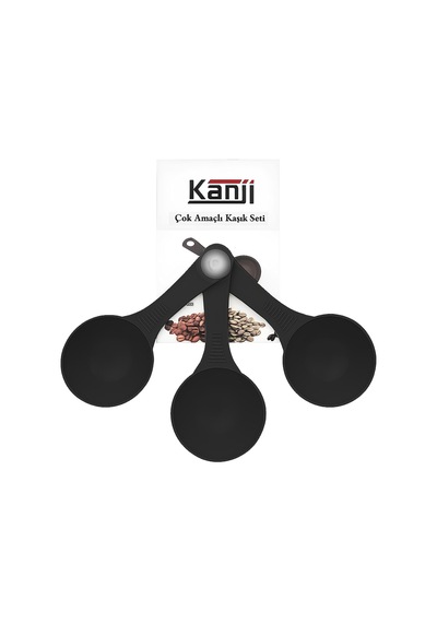 6'lı Siyah Ölçü Kaşığı Seti 2 X 3 Lü Takım 30 Ml Plastik Gıda Ölçüm Kaşığı Kahve, Mama, Baharat Ve Toz Karışımlar İçin Gıda Temasına Uygun Pratik Plastik Kaşık