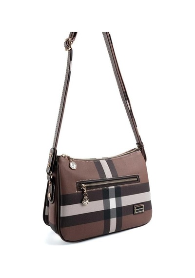 Silver & Polo Kadın Çapraz Çantası Sp818 Ekose-kahve