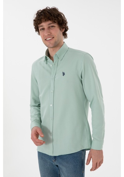 U.s. Polo Assn. Erkek Su Yeşili Gömlek Basic 50306338-vr048 Su Yesılı Su Yeşili