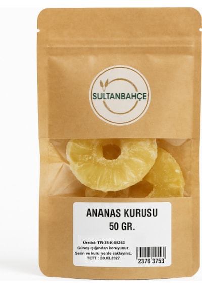 Doğal Ananas Kurusu 50 Gr - Kurutulmuş Ananas Dllimleri - Katkısız - Koruyucusuz - Ilave Şekersiz Diğer