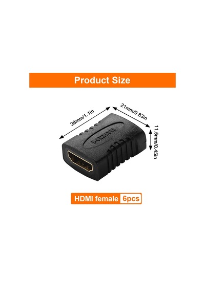 6 Adet Hdmı Bağlayıcı, Hdmı Bağlantı Adaptörü, Hdmı Soketi, Hdmı