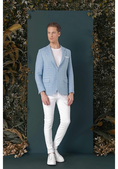 Efor C 660 Slim Fit Mavi Spor Ceket Mavi