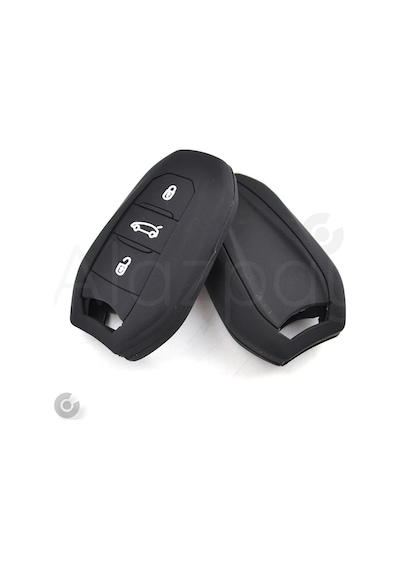 Peugeot 208 308 508 2008 3008 5008 Renkli Silikon Anahtar Kılıfı Siyah - 1 Adet