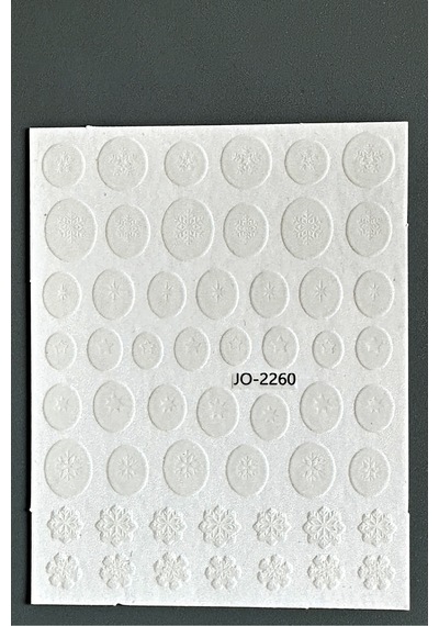 Nail Art Sticker Kendinden Yapışkanlı, Tırnak Süsleme, Tırnak Dövmesi Stikır 2260 Beyaz-2260
