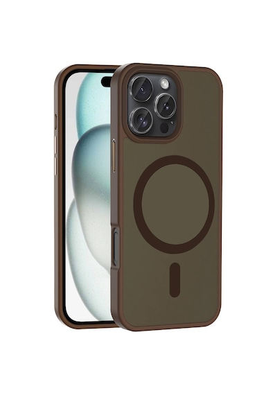 Apple iPhone Uyumlu 16 Pro Max Kılıf Magsafe Destekli Kamera Yükseltili Silikon Mat Parmak İzi Tutmayan Pazarplus Rose Brown