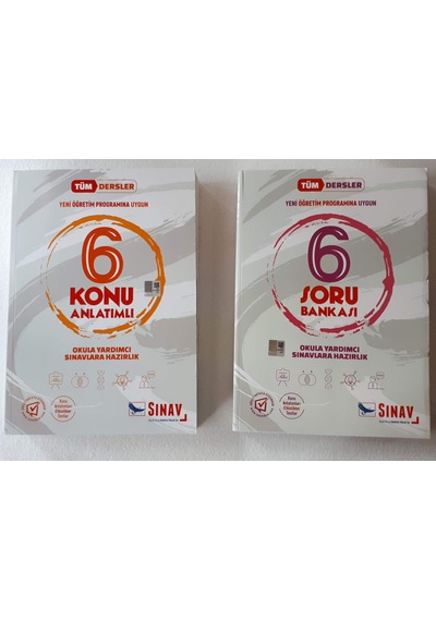 6.Sınıf Tüm Dersler Konu+Soru Bankası 2 Kitap Tk Sınav 2019 Yılı