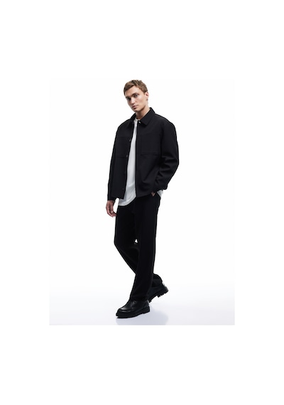 Koton Pileli Oversize Cep Detaylı Kumaş Pantolon Siyah 6wam40056hw Siyah
