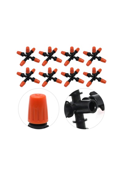 Tr 10'lu Paket 1/2 Bahçe Sulama Yağmurlama Başlığı, Beş Kafa Buğu Püskürtme Memesi, Veranda, Çim, Mikro Sulam