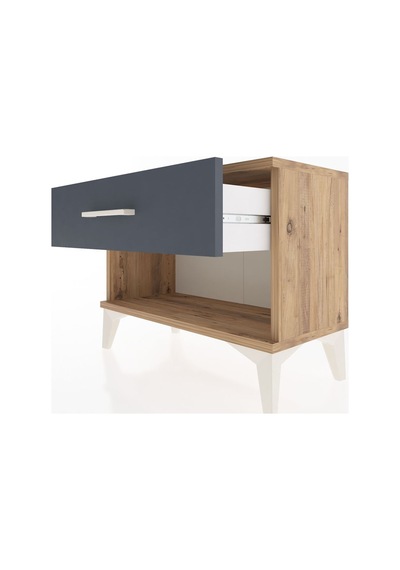 Arges Komodin Tek Çekmeceli 60x30x48 Çam-antrasit Çam