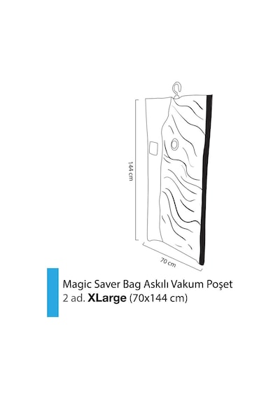 Magic Saver Bag 2'Li Askılı Vakum Poşet Xlarge
