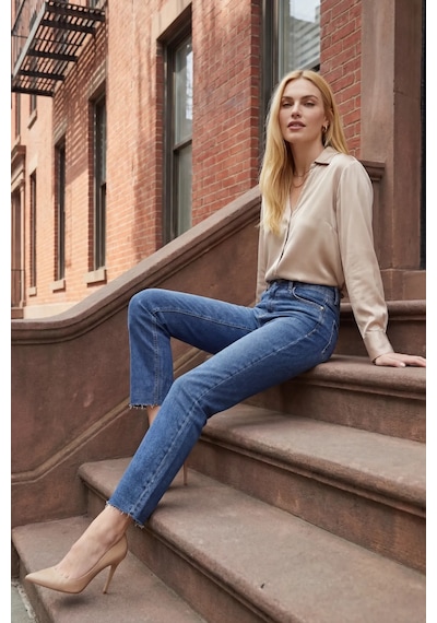 Hiccup My Fashıon Yüksek Bel Dar Kesim Skinny Kot Pantolon Gök Mavisi