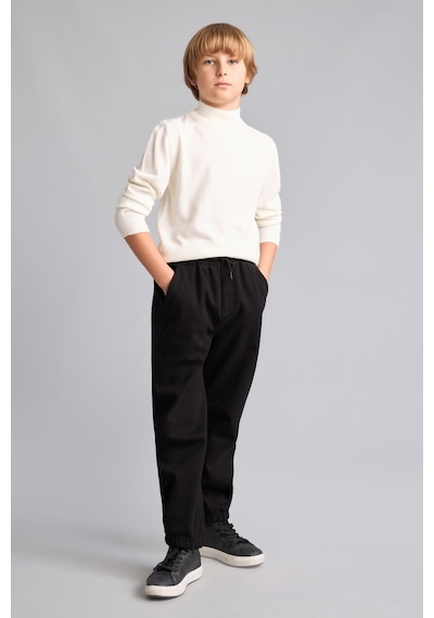 Defacto Jogger Fit Esnek Bel Rahat Kalıp Lastikli Paça Pantolon Erkek Çocuk F1976a826wnbk81 Siyah-bk81