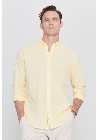 AC&Co / Altınyıldız Classics Erkek Sarı Comfort Fit Rahat Kesim Düğmeli Yaka Casual Keten Gömlek 4A2022200085SARL Sarı AC&Co / Altınyıldız Classics Erkek Sarı Comfort Fit Rahat Kesim Düğmeli Yaka Casual Keten Gömlek 4A2022200085SARL Sarı