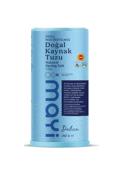 Mayi İyotlu Öğütülmüş Doğal Kaynak Tuzu 250 G - 8 Adet Tarı