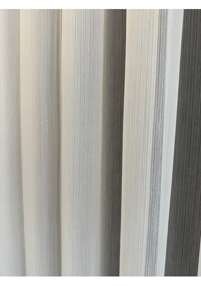Simli Bambu 1-2 Seyrek Pile Tül Perde, Kırışmaz Ütü İstemez Gramajlı Simli Bambu Tül Perde Kırık Beyaz
