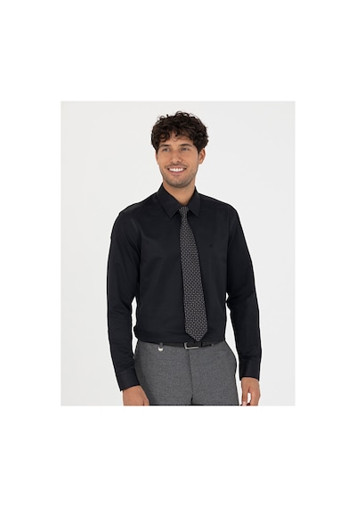 Pierre Cardin Slim Fit Uzun Kollu Basic Gömlek 50277778-vr046 Siyah