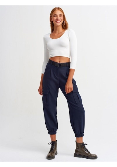 Dilvin Garaj Butik 3529 Havuz Yaka Uzun Kollu Crop Top-beyaz-241 Beyaz