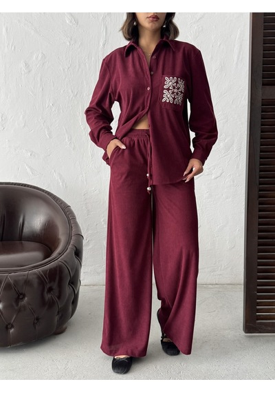 Verymoda Fitilikadife Pantolon F1996 Bordo