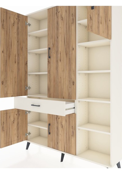 Arges Dolap 10 Raflı Tek Çekmeceli 5 Kapaklı 132x30x195 Aytaş... Aytaşı