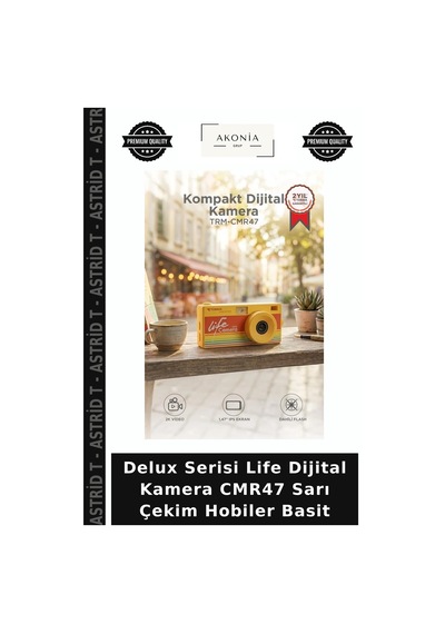 Delux Serisi Life Dijital Kamera Cmr47 Sarı Çekim Hobiler Basit