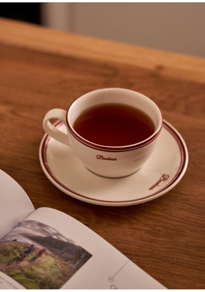 Bonheur Porselen Çay Fincanı Seti, 2'li, 270 Cc, Bordo Çok Renkli