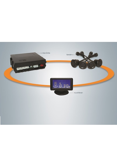 UNIQUE ® UPC 224 Lcd Mavi Ekranlı Siyah Gözlü Park Sensörü