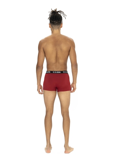 U.s. Polo Assn. Erkek Siyah - Bordo - Baskılı 3 Lü Boxer Siyah - Bordo - Baskılı