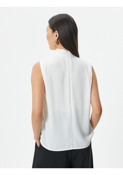 Koton Drape Yaka Bluz Kolsuz Kırık Beyaz 4sak60025uw Ekru Koton Drape Yaka Bluz Kolsuz Kırık Beyaz 4sak60025uw Ekru