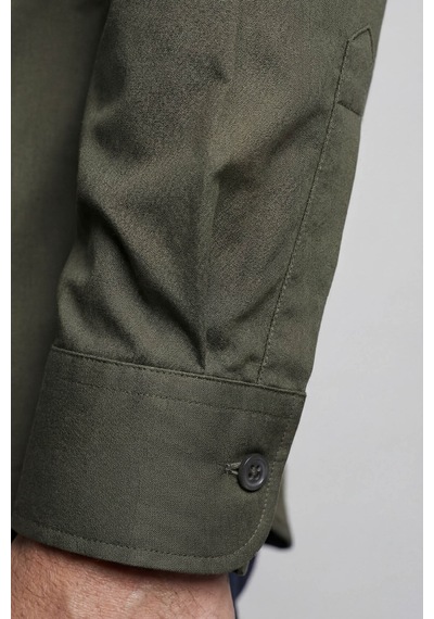 Bisse Modern Fit Klasik Yaka Haki Cepsiz Erkek Gömlek Gmkls4kc242058 D49
