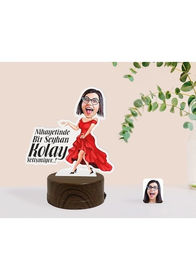Kişiye Özel Kadın Kolay Yetişmiyor Karikatürlü Dekoratif 3D Biblo (481497195)