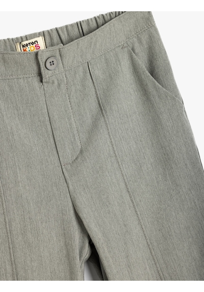 Koton Chino Okul Pantolonu Cep Detaylı Dar Kesim Gri 5wkb40018tw Gri