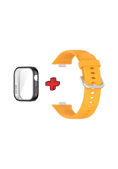 Watch Fit 3 İle Uyumlu Kasa Ekran Koruyucu Ve Jel Silikon Kordon 2in1 Renk87