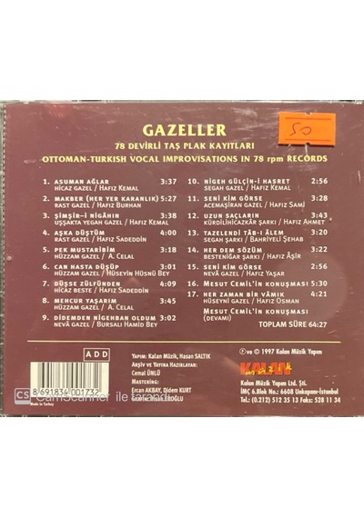 Plak Değildir Cd Dir Cd Gazeller 78 Devirli Taş Plak Kayıtları