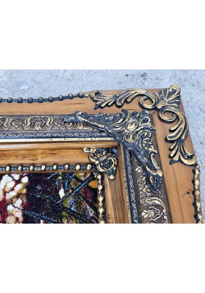Yabanın Gölgesinde Temalı İran Tebriz Halı Tablo 120x70cm - Duvar Halı Kilim Tablo