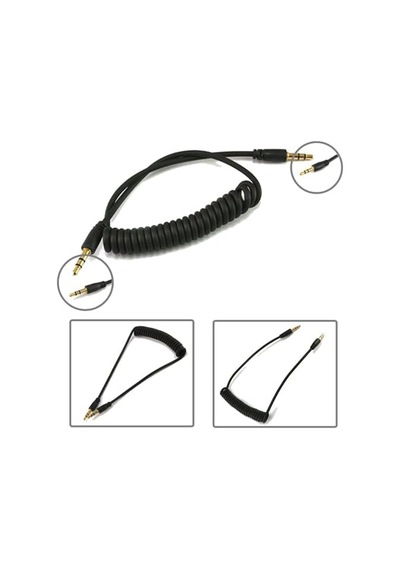 Spiralli Aux 3.5mm Kulaklık Ses Aktarma Kablosu