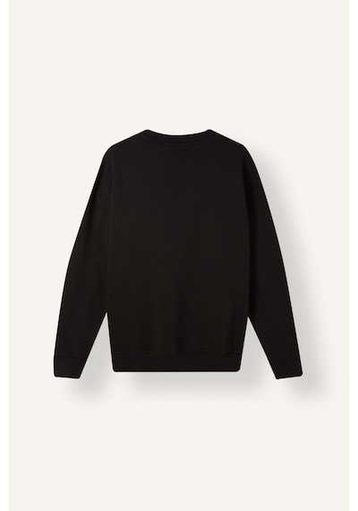 Defacto Boxy Fıt Bisiklet Yaka Baskılı Sweatshirt X8282az26aubk81 Siyah-bk81