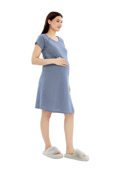 Luvmabelly Myra9585 Yandan Çıt Çıtlı Hamile Geceliği Saks