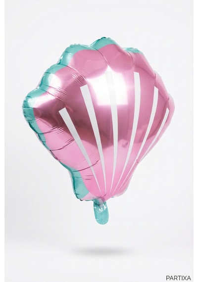 Pembe Deniz Kabuğu Midye Folyo Balon 52x54 Cm Deniz Temalı Doğum Günü Parti Süsü Çok Renkli