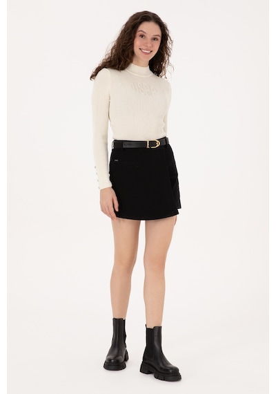 U.S. Polo Assn. Kadın Siyah Jean Şort Etek 50309327-DN0027