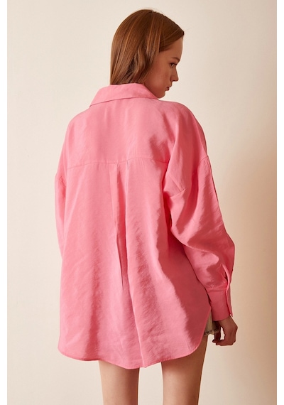 Never More Basic Modal Gömlek Pembe