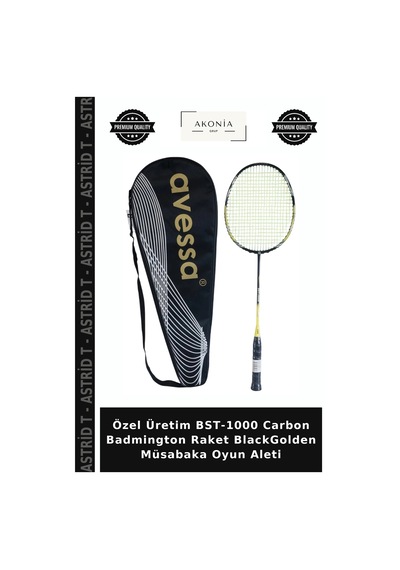 Özel Üretim Bst-1000 Carbon Badmington Raket Blackgolden Müsabaka Oyun Aleti
