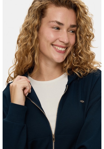 UCLA Reem Lacivert Full Zip Yumuşak Dokulu Modal Kumaş Loose Fit Kadın Sweatshirt
