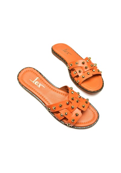 Fox Shoes U291100003 Turuncu Hakiki Deri Kadın Terlik Turuncu-hakiki Deri Çok Renkli