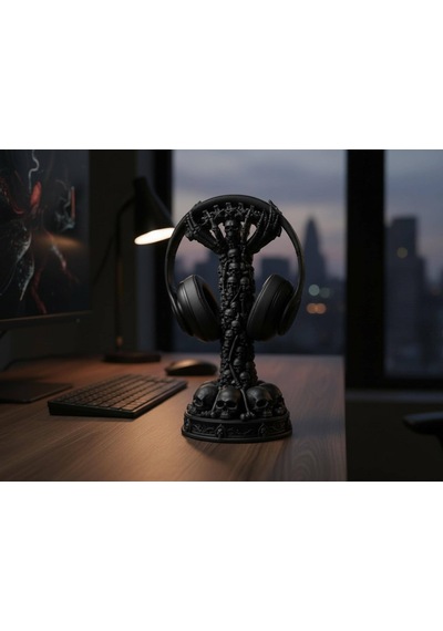 Happy3dworld Kafatası Sütun Kulaklık Standı, 3d Baskı Gotik Gaming Dekor