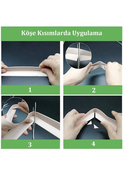 Su Sızdırmaz Geçirmez Bant Lavabo Küvet Kenar Bandı 3 Adet